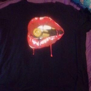 Bite the Bullet graphic black t shirt size xl